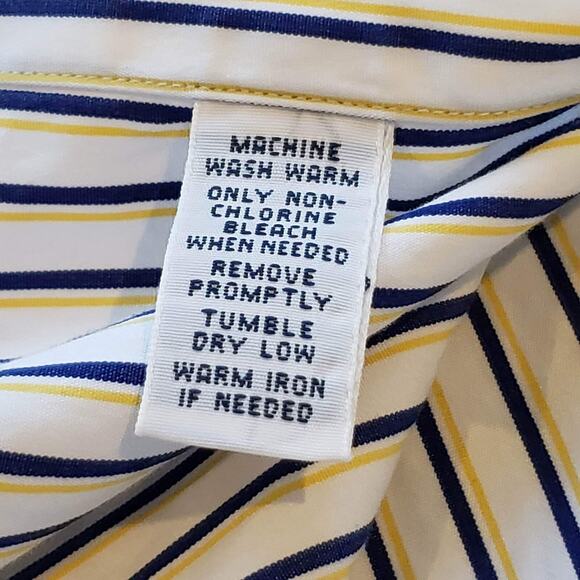 Polo Ralph Lauren Oxford Shirt Men's XL LS Button Down Stripe Blue Yellow White - Picture 9 of 10